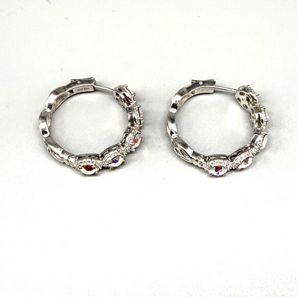 New Karis STS Swarovski Crystals Hoop Earrings Party Cocktail Evening Elegant - Picture 5 of 9